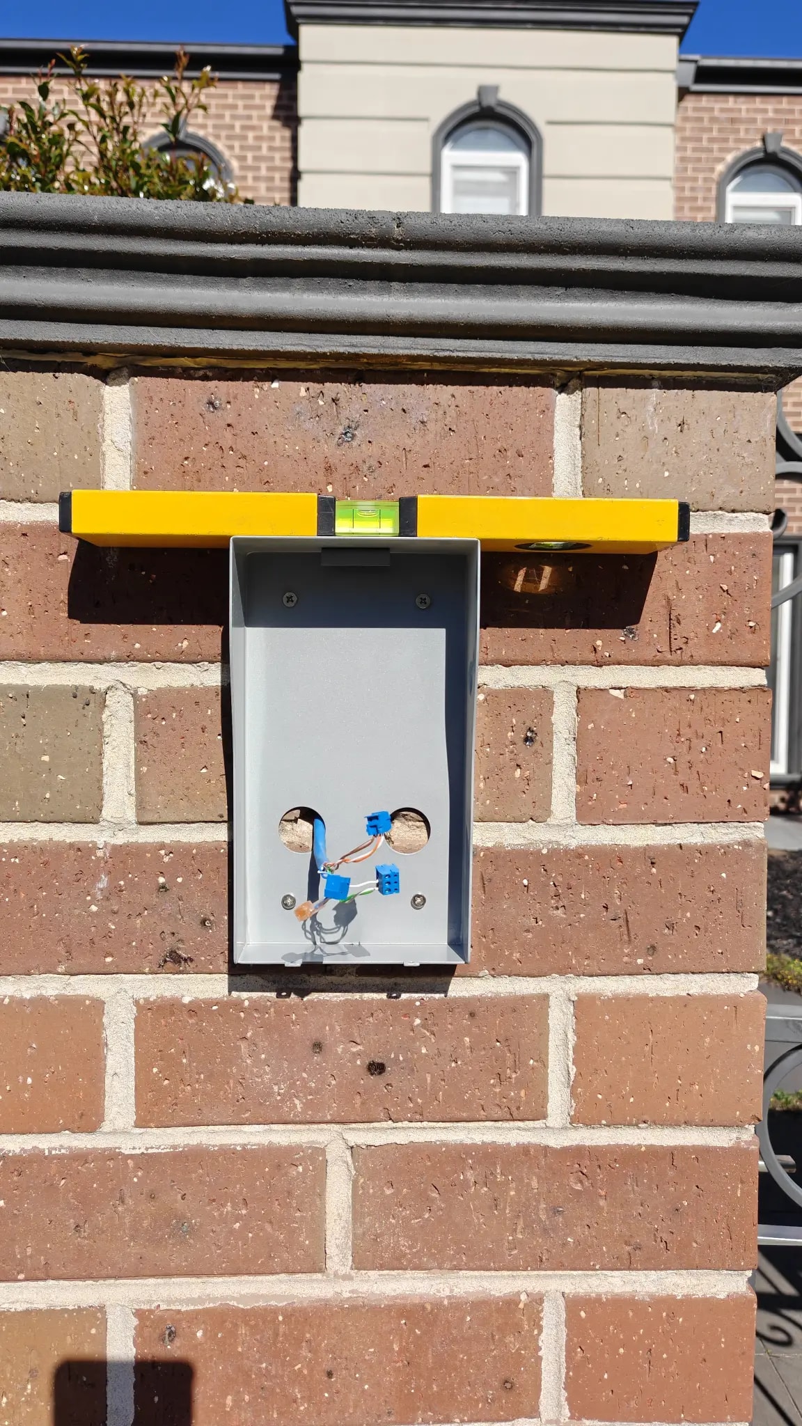 Video intercom wiring prepared before final installation