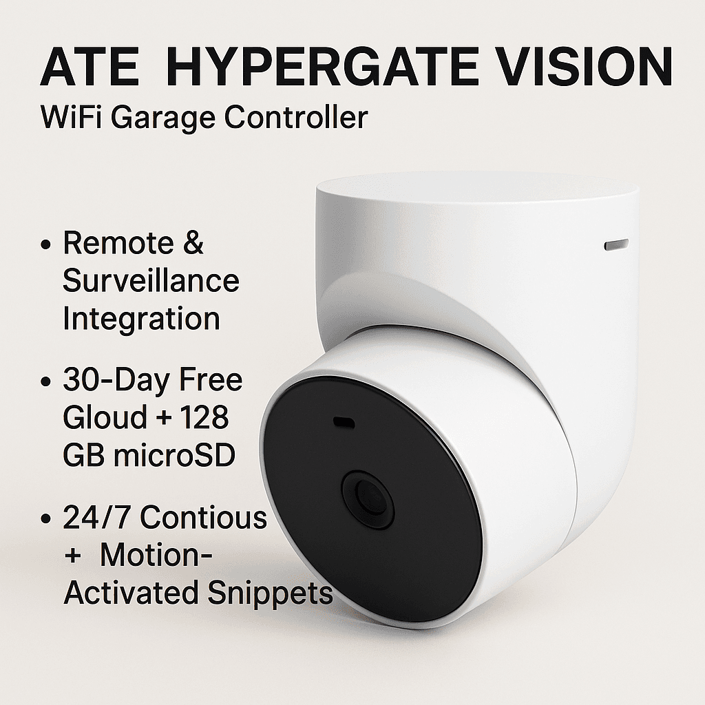 ATE HYPERGATE VISION – Smart WiFi Garage Controller with Built-in Camera